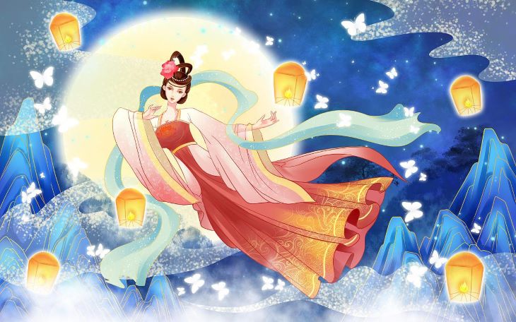 chang e flying to the sky