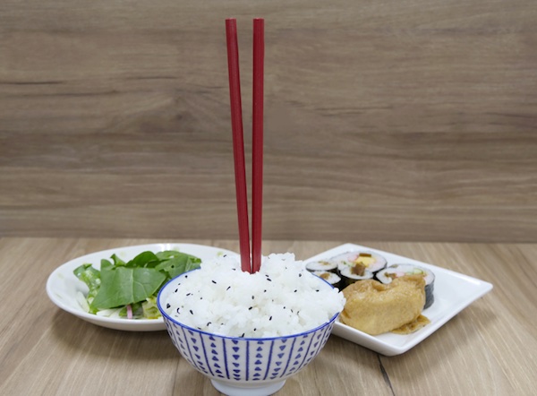 stand chopstick directly on the bowl